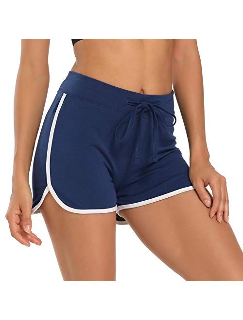 HDE Women's Retro Fashion Dolphin Running Workout Shorts