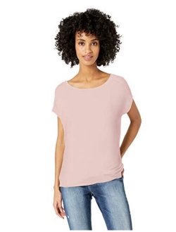 Amazon Brand - Daily Ritual Women's Supersoft Terry Dolman Short-Sleeve Tie-Back Shirt