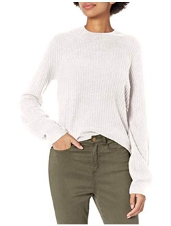 Amazon Brand - Daily Ritual Women's Mid-Gauge Stretch Balloon Sleeve Crewneck Pullover Sweater