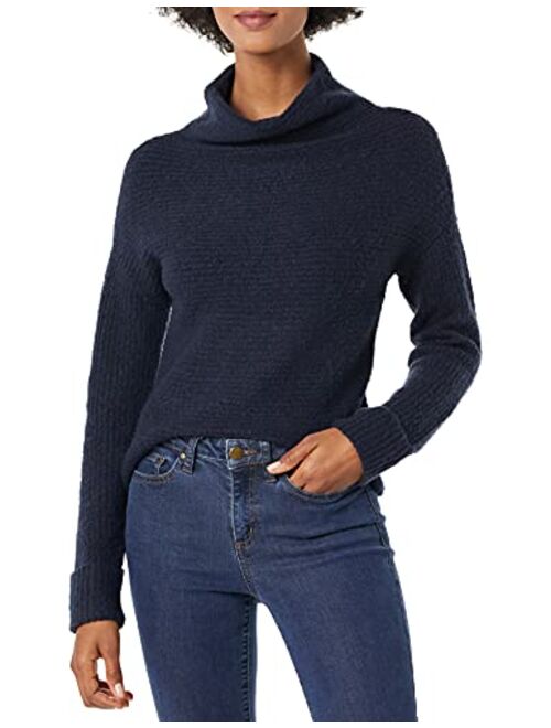 Amazon Brand - Daily Ritual Women's Cozy Boucle Horizontal Knit Long-Sleeve Mock Neck Sweater