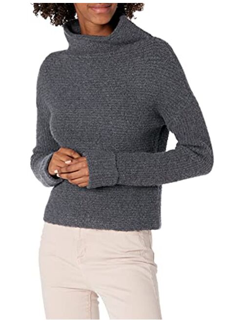 Amazon Brand - Daily Ritual Women's Cozy Boucle Horizontal Knit Long-Sleeve Mock Neck Sweater