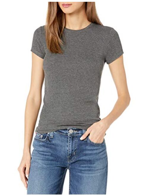 Amazon Brand - Daily Ritual Women's Ribbed Short-Sleeve Crew Neck Shirt