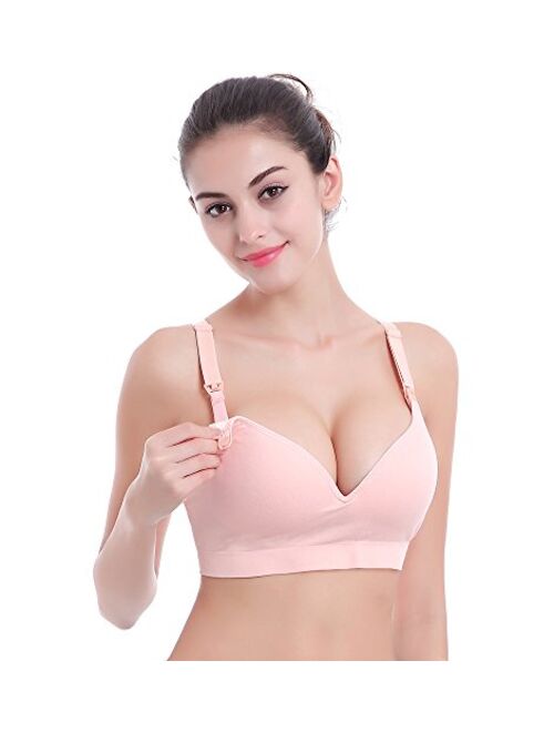 Multitrust Women Comfy Seamless Nursing Bra Bralette Push Up Maternity Breastfeeding Bras