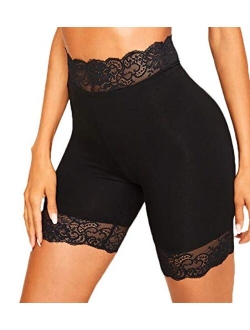 Women Lace Stretch Safty Panties Shorts Anti-Chafing Modal Legging Underwears for Women Girls