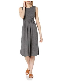 Women's Jersey Standard-Fit Sleeveless Gathered Dress