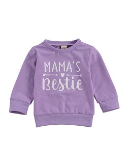 Baby Girls Boys Funny Letter Long Sleeve Sweatshirts Casual Mamas Mini Girls Pullover Fall Winter Clothes