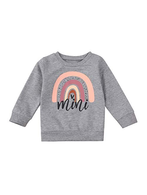 Multitrust Baby Girls Boys Funny Letter Long Sleeve Sweatshirts Casual Mamas Mini Girls Pullover Fall Winter Clothes