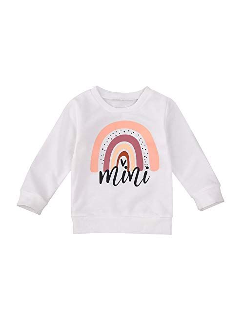 Multitrust Baby Girls Boys Funny Letter Long Sleeve Sweatshirts Casual Mamas Mini Girls Pullover Fall Winter Clothes