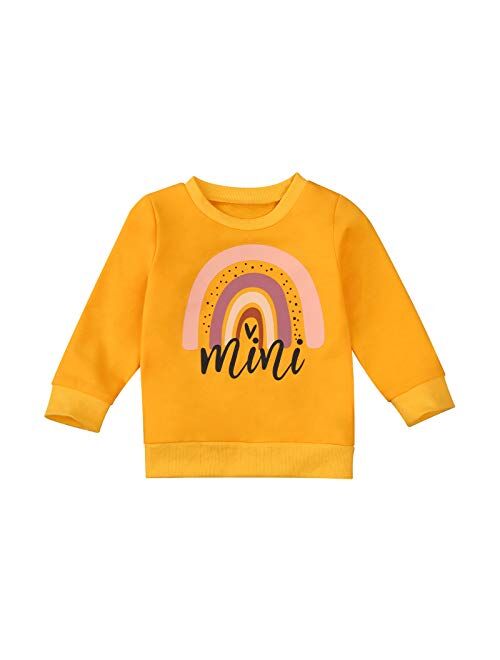 Multitrust Baby Girls Boys Funny Letter Long Sleeve Sweatshirts Casual Mamas Mini Girls Pullover Fall Winter Clothes