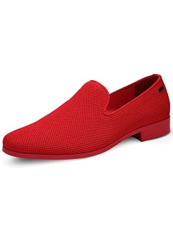 uubaris Mens Loafers Dress Shoes Slip On Shoes Classic Tuxedo Knit Walking Shoes