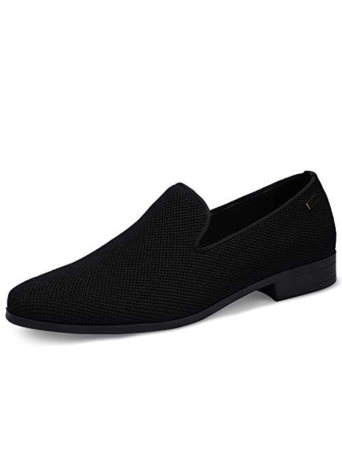 uubaris Mens Loafers Dress Shoes Slip On Shoes Classic Tuxedo Knit Walking Shoes