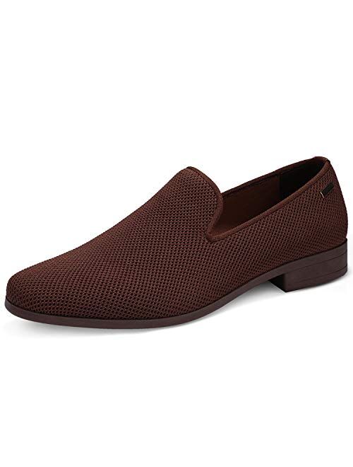 uubaris Mens Loafers Dress Shoes Slip On Shoes Classic Tuxedo Knit Walking Shoes