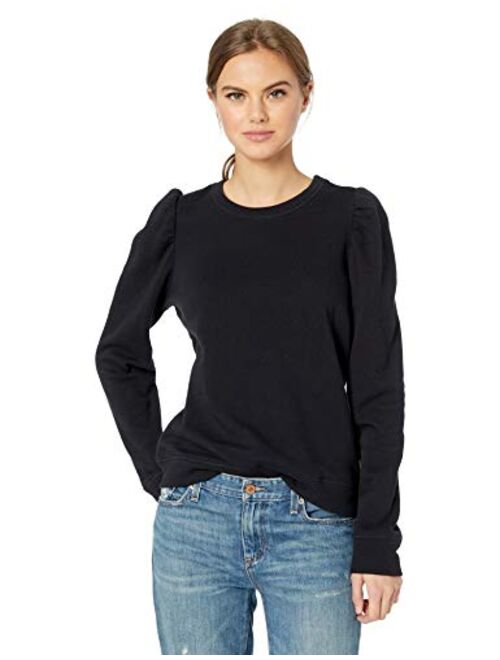 Cable Stitch Women's Puff Shoulder Sweatshirt Top