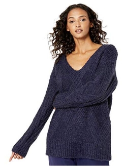 Women's Oversized Argyle Tunic Sweater