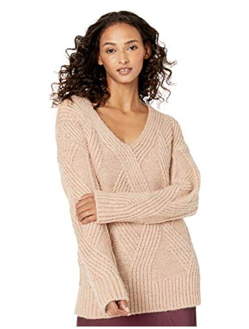 Cable Stitch Women's Oversized Argyle Tunic Sweater