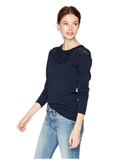 Women's Pointelle Inset Sweater