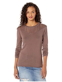 Women's Pointelle Inset Sweater