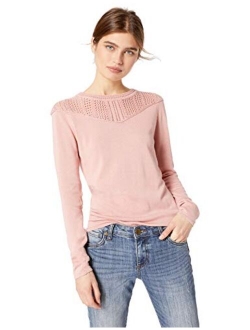 Women's Pointelle Inset Sweater