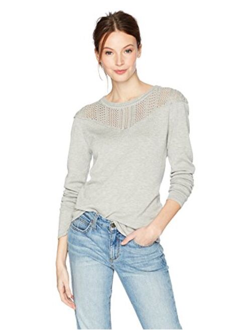 Cable Stitch Women's Pointelle Inset Sweater