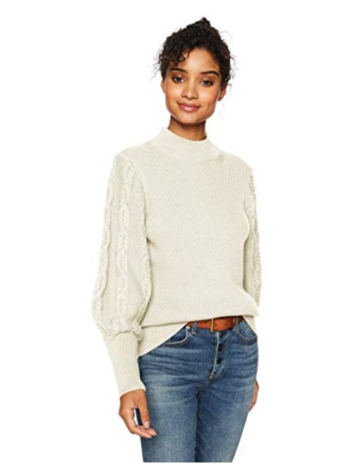 Cable Stitch Women's Cable Sleeve Ribbed Sweater