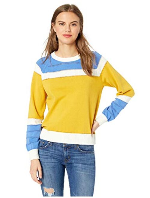 Cable Stitch Women's Colorblock Boxy Pullover Sweater Top