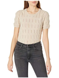 Women's Ripple Stitch Short Sleeve Sweater