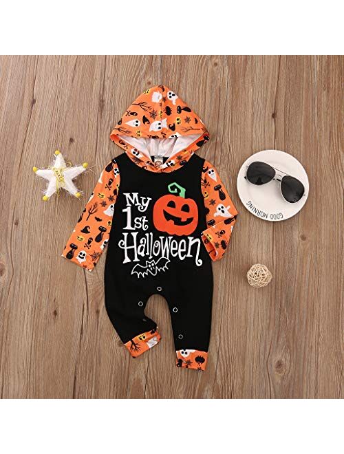 Multitrust Newborn Baby Girls Boys My First Halloween Christmas One Piece Romper Jumpsuit Holiday Onesie Outfit