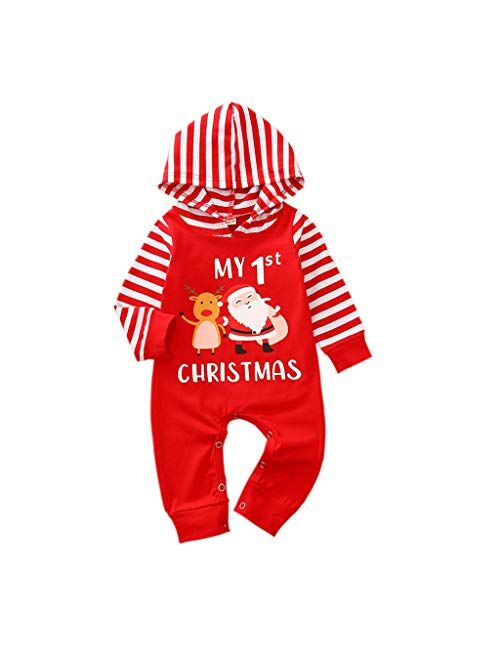 Multitrust Newborn Baby Girls Boys My First Halloween Christmas One Piece Romper Jumpsuit Holiday Onesie Outfit