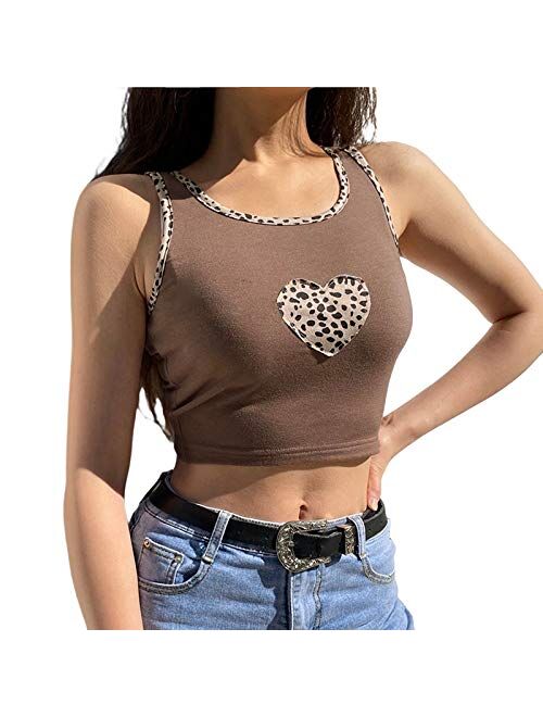 Multitrust Sexy Women Y2K Gothic Sleeveless Tank Tops Vest Spliced Lace Up E-Girl Crop Tee Top Streetwear