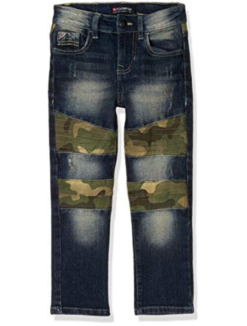 Southpole Boys' Little Slim Stretch Biker/Moto Denim Pants