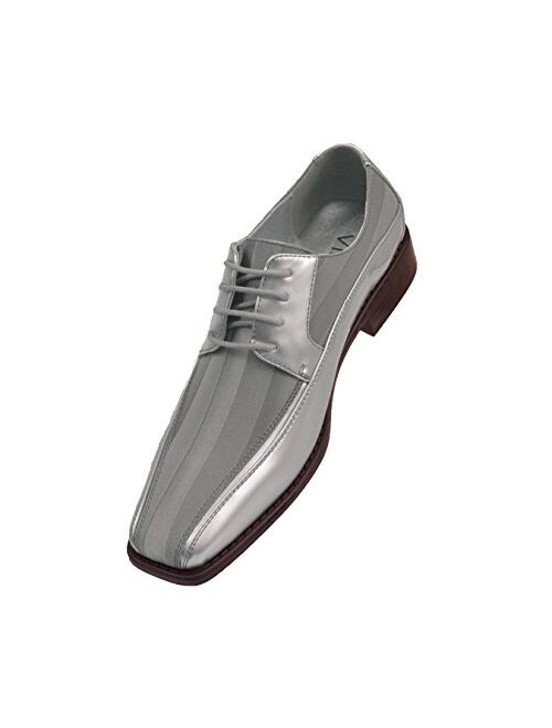 Viotti 179 - Mens Shoes - Oxford Shoes for Men - Mens Casual Dress Shoes, Wedding Shoes Striped Satin, Patent Tuxedo - Dress Shoes for Men; Color: