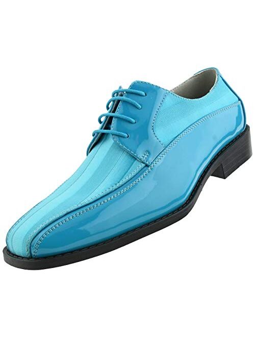 Viotti 179 - Mens Shoes - Oxford Shoes for Men - Mens Casual Dress Shoes, Wedding Shoes Striped Satin, Patent Tuxedo - Dress Shoes for Men; Color: