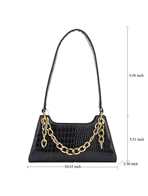 Gophralove Small Women Shoulder Cellphone Purse and Handbag Wallet with Chain Decoration PU Leather Fashionable Clutch Purse