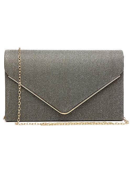 DASEIN Women Glistening Clutches Handbags Evening Bags Wedding Purses Cocktail Prom Party Clutches