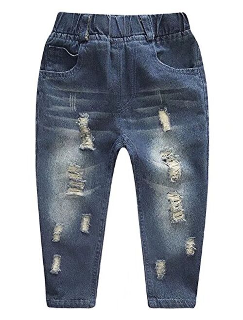 DAIMIDY Little Boy's Roll Cuff Ripped Jeans, 1-11 Years