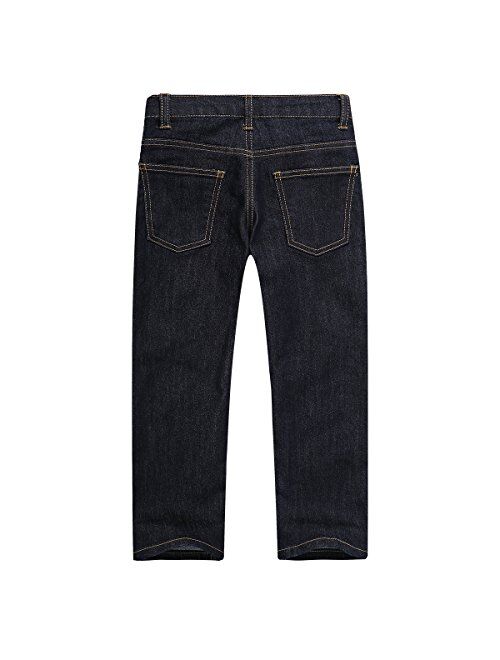 UNACOO Toddler and Boy's Regular Fit Jeans Classic Stretch Straight Denim Jeans (Age 3-12 Years)