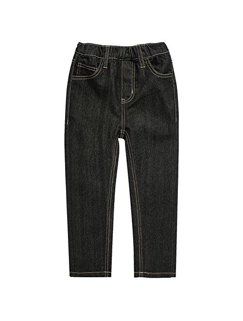 UNACOO Toddler and Boy's Regular Fit Jeans Classic Stretch Straight Denim Jeans (Age 3-12 Years)