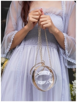 Mini Round Ball Shape Purse Transparent Evening Clutches Cute Clear Acrylic Box Shoulder Bags Handbag for Women