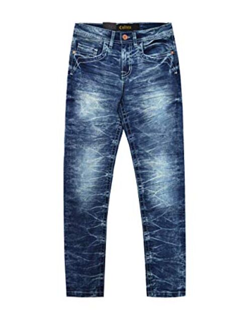 CULTURA Skinny Jeans for Boys, Toddler, Little Boy, Kids, Big Boys, Teens Distressed Denim Pants Size 2T-20