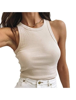 Sexy Women Solid Color Basic Strappy Crop Tank Tops Camisole Backless Streetwear Crop Vest Cami Shirts