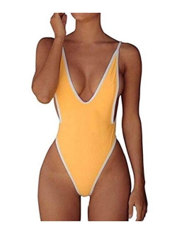 Sexy Women One Piece Strappy Backless Swimsuit Bathing Suit Thong Bottom Swimwear Monokini