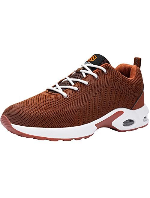 FENLERN Steel Toe Shoes Women Lightweight Air Cushion Safety Sneakers Comfortable Slip Resistant Work Sneakers Safety Toe Tennis Shoes Indestructible Shoe