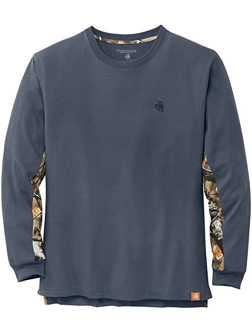 Legendary Whitetails Men's Backcountry Insect Repellent Long Sleeve Camo T-Shirt-Casual Crewneck Pullover Regular Fit