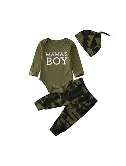 Infant Baby Boys Girls Cotton Camouflage Onesie Bodysuit and Long Pants 2pcs Romper Set Baby Clothes Set