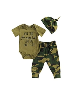 Infant Baby Boys Girls Cotton Camouflage Onesie Bodysuit and Long Pants 2pcs Romper Set Baby Clothes Set