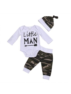 Infant Baby Boys Girls Cotton Camouflage Onesie Bodysuit and Long Pants 2pcs Romper Set Baby Clothes Set