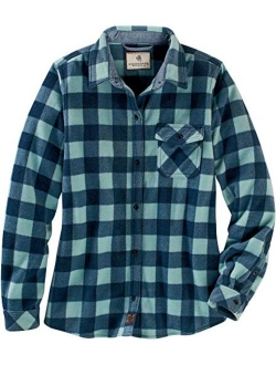 Ladies Trail Guide Fleece Plaid Button Up Shirt