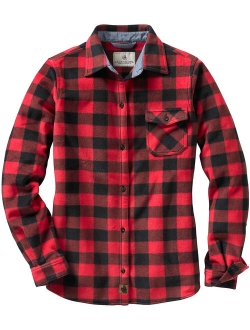 Ladies Trail Guide Fleece Plaid Button Up Shirt