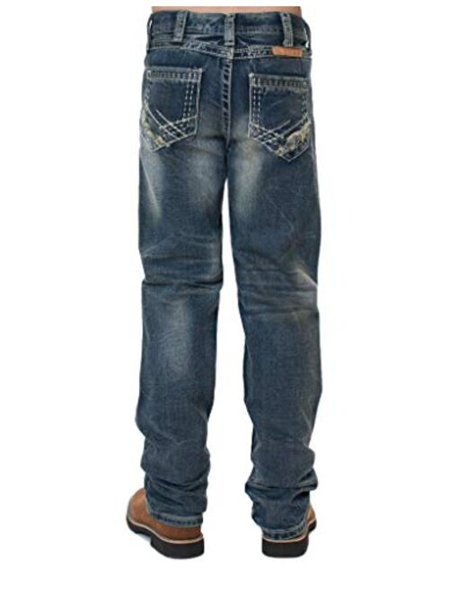 B. Tuff Western Denim Jeans Boys Torque Button Medium Wash BJTRQE