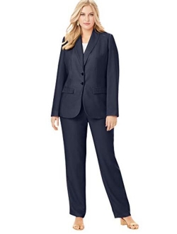 Jessica London Women's Plus Size Single Breasted Pant Suit Set